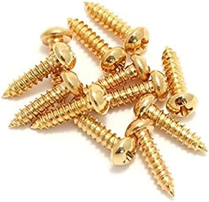 Fender Vintage-Style Stratocaster/Telecaster Tuning Machine/String Tree Mounting Screws for Electric Guitar, Gold Fender