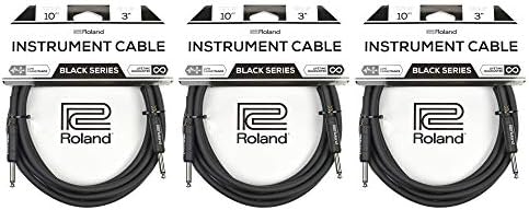 Roland Black Series 10ft S/S 1/4" Instrument Cable 3 Pack Bundle Roland.