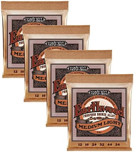 Ernie Ball Lot of 4 EARTHWOOD Acoustic Guitar Strings, Made in USA, P02146^4 Ernie Ball