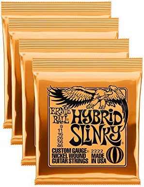 Ernie Ball Hybrid Slinky Electric Guitar Strings, Lot Of 4, Gauges 9-46, P02222 Ernie Ball