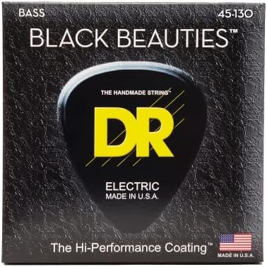 Басовые струны DR Black Beauties 5-струнные 45-130, покрытие K3 для чистого звука без лишних обертонов DR Strings