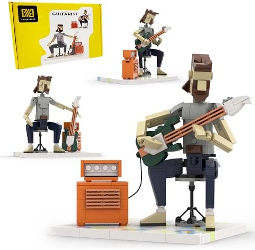 Art Music Guitar Bricks set - An Action Figure Building Sets for Adults - A Guitarist Playing a Folk Song, 323pcs Compatible for Lego Bricks, Great Present for Guitar Music Set Fans Age 12+ LUXEBLOCKS