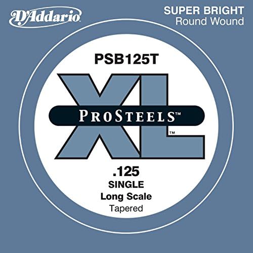 Одна струна для бас-гитары D'Addario PSB125T ProSteels 0.125, с зауженным концом, для длинной мензуры. D'Addario