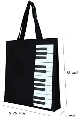 Piano Keys Handbag Reusable Grocery Bag Shoulder Shopping Bag Tote Bag for Music Teacher Girls Gift Bag COCOMK