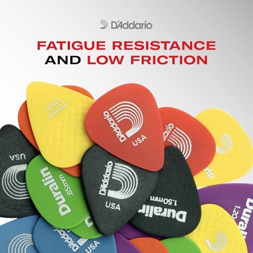 Гитарные медиаторы D'Addario DuraGrip с рифленой поверхностью, 0,70 мм, 10 шт. для акустической и электрогитары Planet Waves