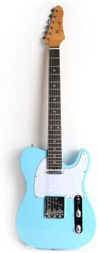 Full Size Electric Guitar Solid Mahogany Body Roasted Canadian Maple Neck Genuine Rosewood Fretboard Bone Nut With Gig Bag (Blue) FOJILL