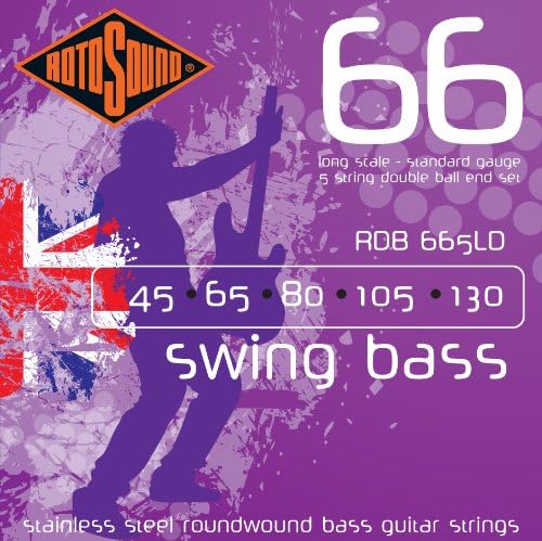 Rotosound RDB665LD Swing Bass 66 Нержавеющие Струны для 5-струнных Электрогитар с Двойным Круглым Концом ROTOSOUND