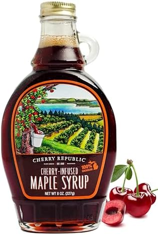 Cherry Republic Cherry-Infused Maple Syrup - 100% Pure Michigan Maple Syrup Plus 100% Michigan Tart Cherry Concentrate 8 Ounces Cherry Republic