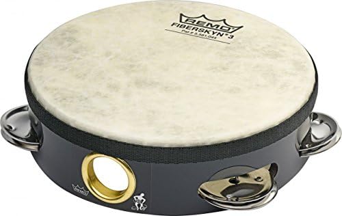 Remo Fiberskyn Tambourine - Quadura Black, 6" Remo