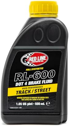 Red Line 90404 RL-600 High Performance Track/Street DOT 4 Brake Fluid - 500 Milliliter Red Line