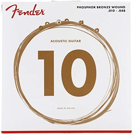 Fender Phosphor Bronze Acoustic Guitar Strings, Ball End, 60XL .010-.048 Fender