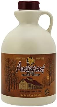 Anderson's Maple Syrup Dark Pure Maple Syrup in a 32 oz. plastic Jug, brown Anderson'S