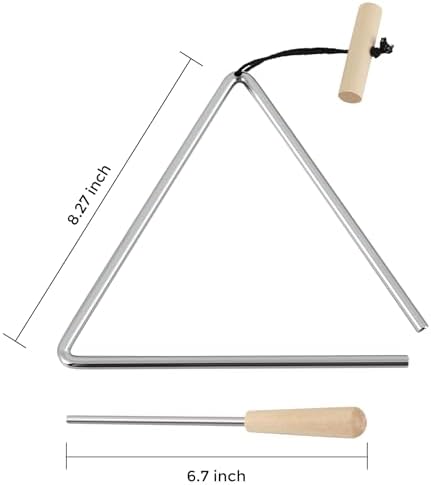 EASTROCK Triangle Instrument, Rhythm Steel Triangles Music Instrument Hand Percussion Triangles with Striker (6 Inch) EASTROCK