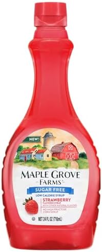 Maple Grove Farms Sugar-Free Pancake Syrup, Strawberry Flavor, 24 Ounce Maple Grove Farms