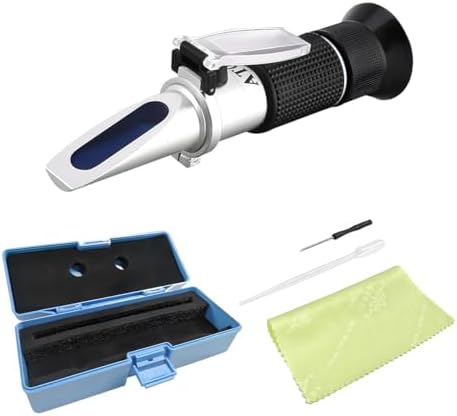 4-in-1 DEF Antifreeze Coolant Refractometer with ATC, Hand-Held AdBlue Coolant Tester Refractometer with Storage Box, Freezing Point Meter for Automobile Antifreeze System DXNQ