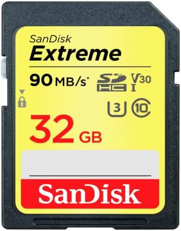 SanDisk 32GB Extreme SDHC UHS-I Memory Card - 90MB/s, C10, U3, V30, 4K UHD, SD Card - SDSDXVE-032G-GNCIN SanDisk