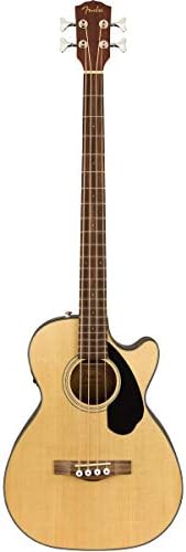 Fender Acoustic Bass Guitar 4-String with Fishman Bass Acoustic Guitar Pickup with Tuner and Equalizer, Classic Design with Rounded Walnut Fingerboard, Mahogany Construction, Spruce Top Fender