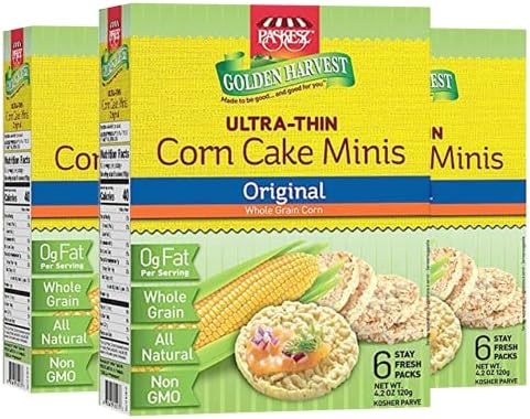 Only Kosher Candy Ultra-Thin Original Wholegrain Corn Cakes Minis with Natural Ingredients, Kosher Certified Non-GMO, and Fat-Free Delicious Snack, Pack of 3 Only Kosher Candy