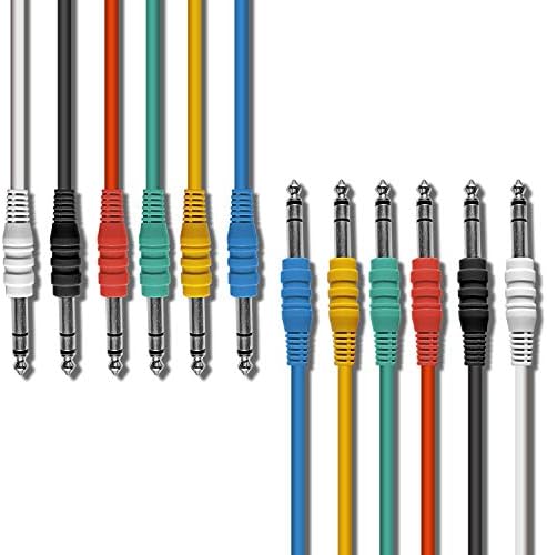 Стерео-патч-кабели AxcessAbles 1/4 TRS, 6 штук, разноцветные, идеальные для подключения инструментов и оборудования AXA AXCESSABLES