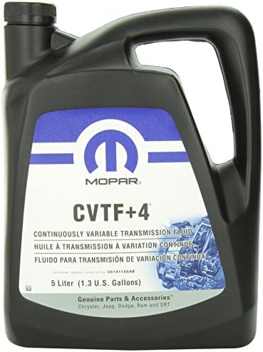 Chrysler Accessories (5191185AA) CVTF+4 Transmission Fluid -1.3 gallon/5 liter, Black Chrysler