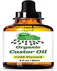 Organic Castor Oil,2 oz - 100% USDA Certified Pure Cold Pressed Hexane free - Best oil Growth For Eyelashes, Hair, Eyebrows, Face and Skin, Triple Filtered, Great for Acne Nature Drop