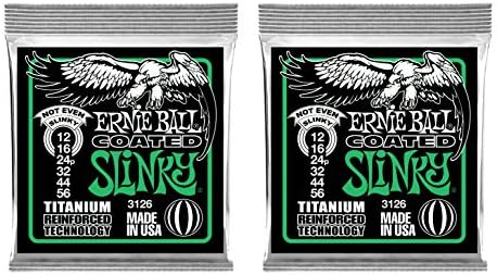 Ernie Ball Coated Not Even Slinky Electric Guitar Strings, Lot of 2 Sets, P03126 ^2 Ernie Ball