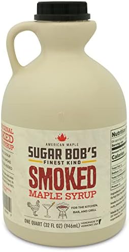 Sugar Bob's Finest Kind - Smoked Maple Syrup - Glaze, Marinade, Cocktail Mixer, 32 fl oz - Made in Vermont Sugar Bob's Finest Kind