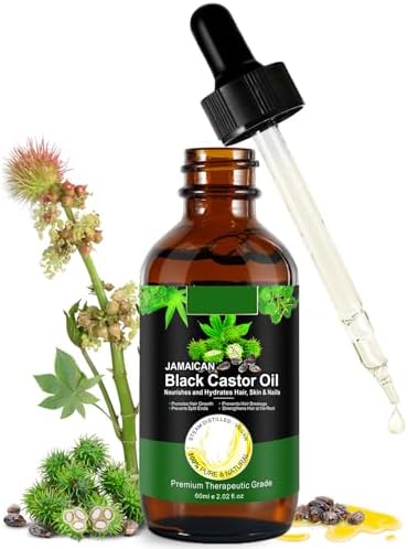 Jamaican Black Castor Oil One Single Ingredient 100% Pure Cold Pressed Castor Oil,Stimulate Thicker Fuller Hair Eyelashes Eyebrows Growth Serum,Scalp Face Body Skin Nail Moisturizer for Unisex Socatfot