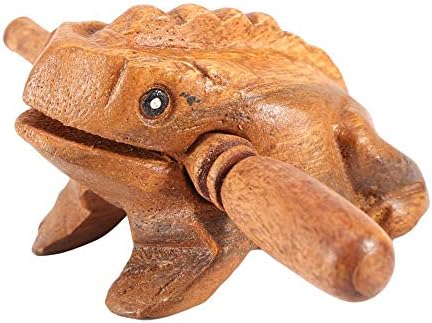 GLOGLOW Wood Frog Guiro Rasp, Thailand Traditional Craft Wooden Musical Instrument Tone Block(5.8CM/2Inch) Gloglow