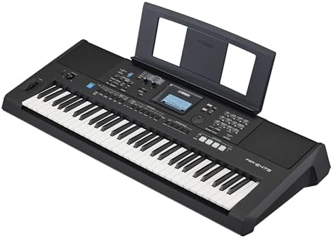 Yamaha PSR-E473, 61-клавишная портативная клавиатура с чувствительностью, 820 голосов и 290 стилей аккомпанемента Yamaha