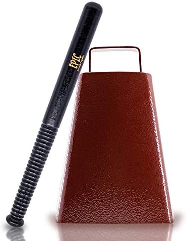 Epic Creations Cow bell with Handle-7 Inch Cow Bell Noise Maker, Cowbell Beater Stick, Cheering Bell for Football Games, Cow Bells for Sporting Events (Antique Copper) EPIC CREATIONS