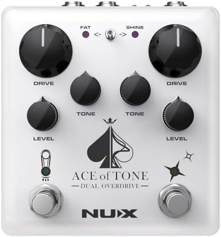 Эффект-педаль Nux ACE of Tone Dual Overdrive с Tubeman MKII и Morning Star, режимы FAT и SHINE Nux