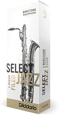 Подувка для баритонового саксофона D’Addario Woodwinds Select Jazz, сила 2M, 5 штук, с файлами Rico