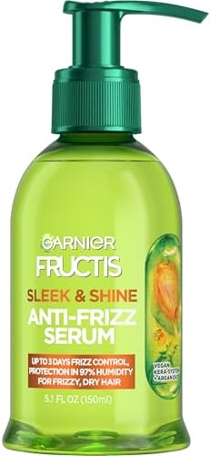 Garnier Fructis Sleek and Shine Anti-Frizz Serum for Frizzy, Dry, Unmanageable Hair, 5.1 Ounce (3 Count) Garnier