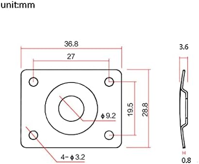 Square Metal 1/4 Output Jack Plate Input Jack Socket for Electric Guitar Bass (Black) JD.Moon