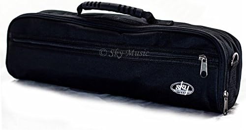 Sky Brand New C Flute Hard Case Cover w Side Pocket/Handle/Strap Black Color Sky