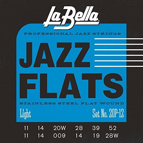 Лучшая электрическая струна La Bella 20PL Jazz Flats, нержавеющая сталь, легкая, оптимизированные магнитные свойства La Bella