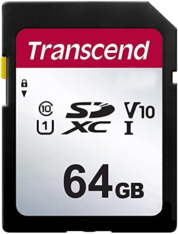 Transcend 64GB Memory Card, Compatible with Nikon COOLPIX B500 Digital Camera - SDXC UHS-I Memory Card - Class 10, U1, 100MB/s, 300 Series Transcend