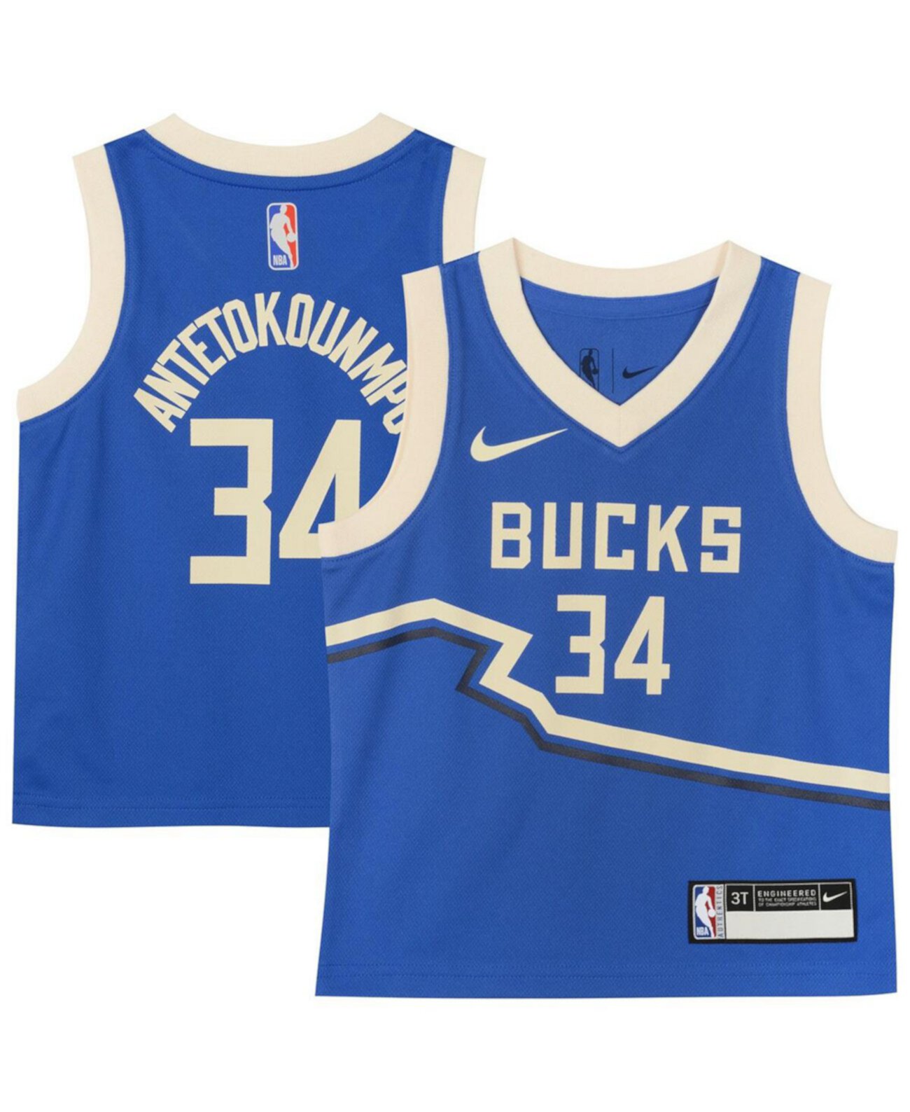 Детская игровая майка Giannis Antetokounmpo Milwaukee Bucks 2024/25 Swingman от Nike - Городская версия Nike