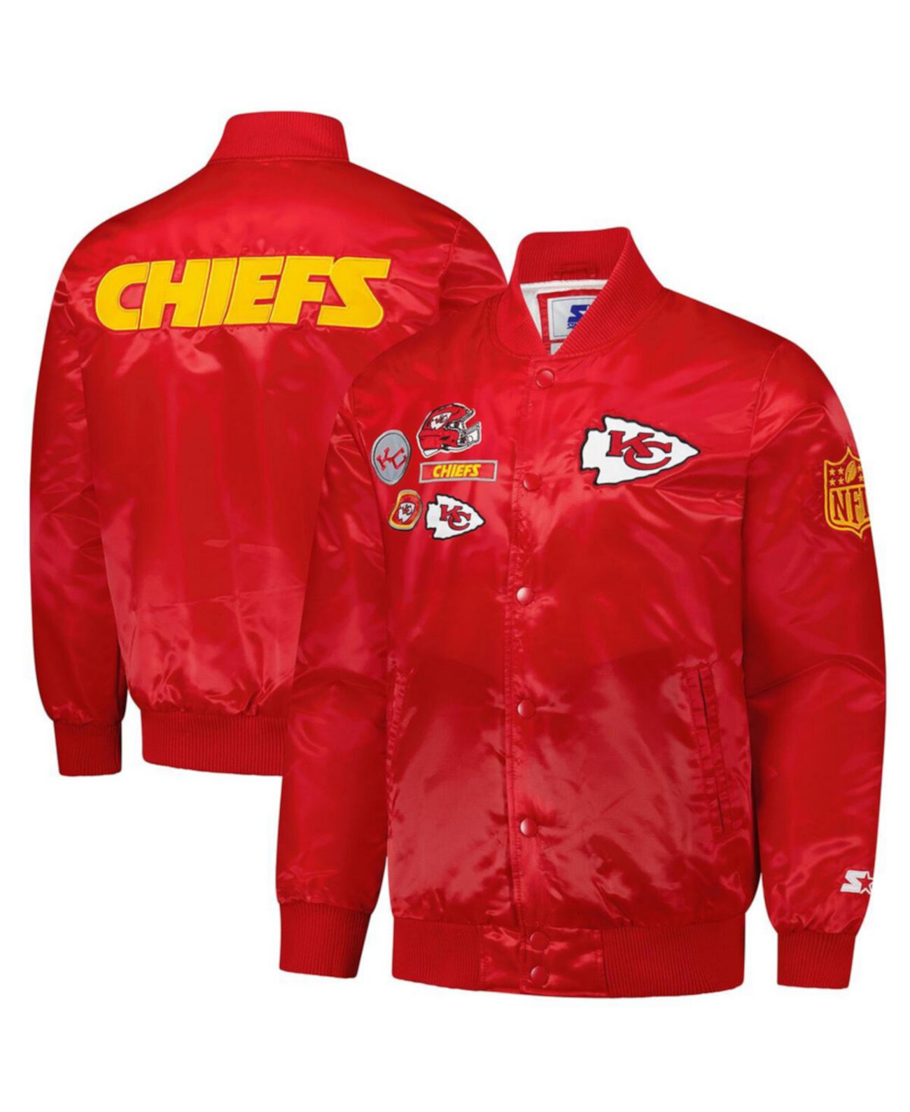 Мужская красная велюровая куртка Kansas City Chiefs Exclusive с застежкой на всю длину от Starter Starter