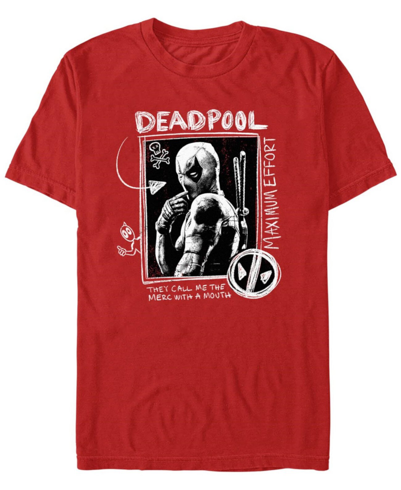 Футболка с коротким рукавом Men's Maximum Effort из 100% хлопка в стиле Slim-Fit с принтом Deadpool Fifth Sun