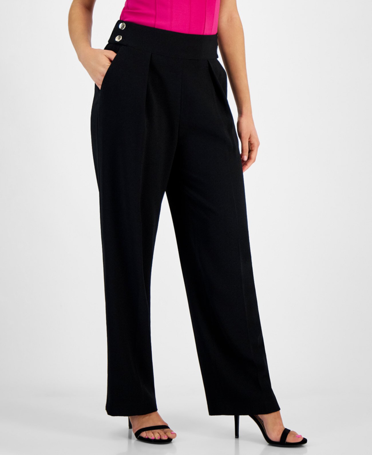 Women's Crepe Pull-On High-Rise Pants, Created for Macy's Bar III