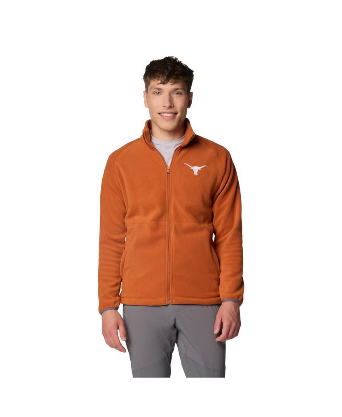 Мужская флисовая куртка Columbia Texas Longhorns Flanker IV с полным застежкой и длинным рукавом Columbia