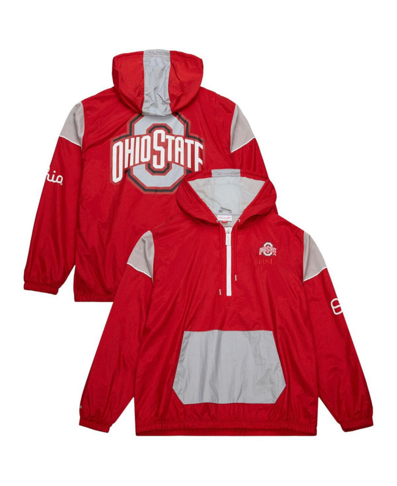 Men's Scarlet Ohio State Buckeyes Team 3.0 Anorak Half-Zip Hoodie Mitchell & Ness