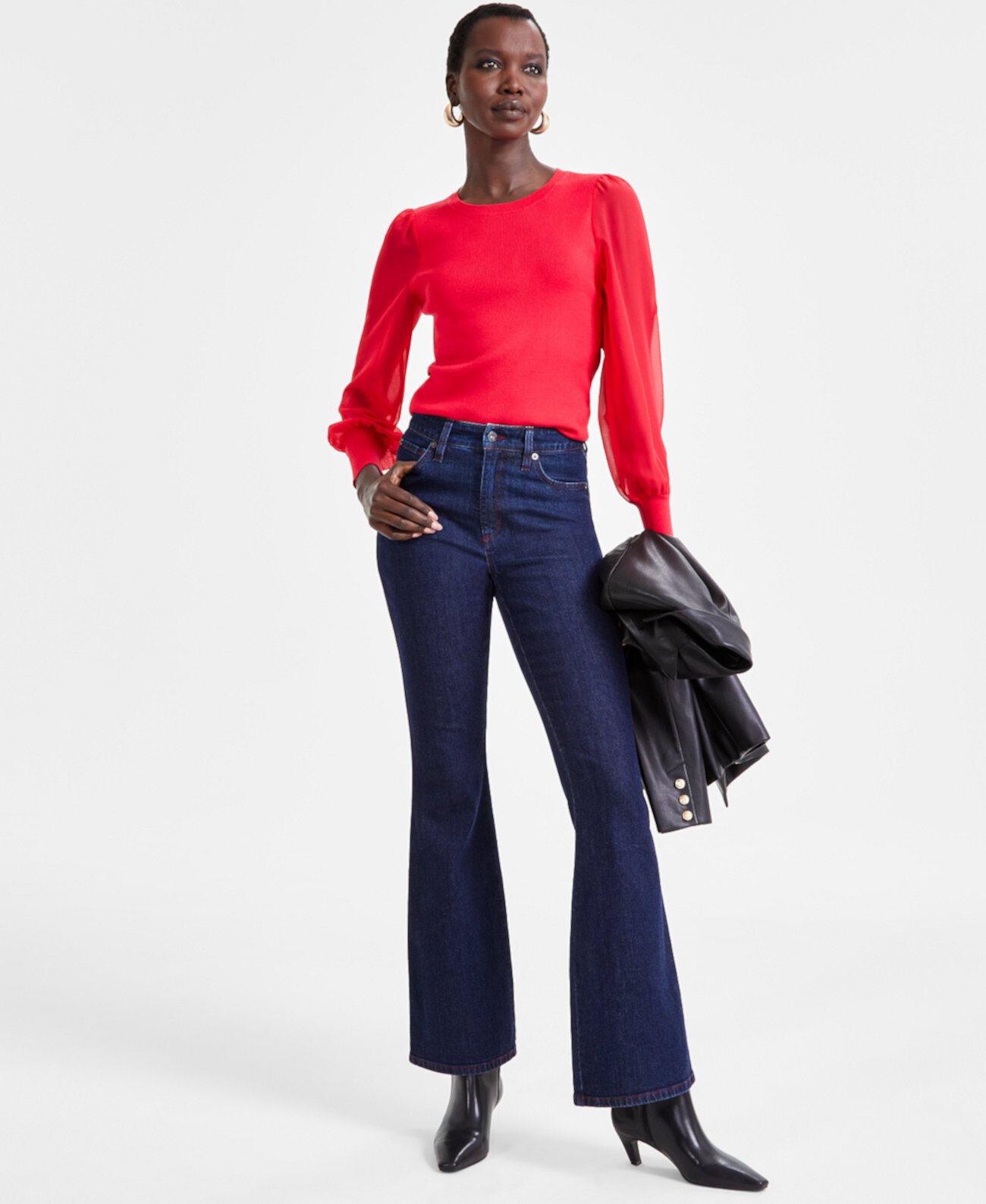 Women's High-Rise Flare V-Day Jeans, Exclusively at Macy's I.N.C. International Concepts