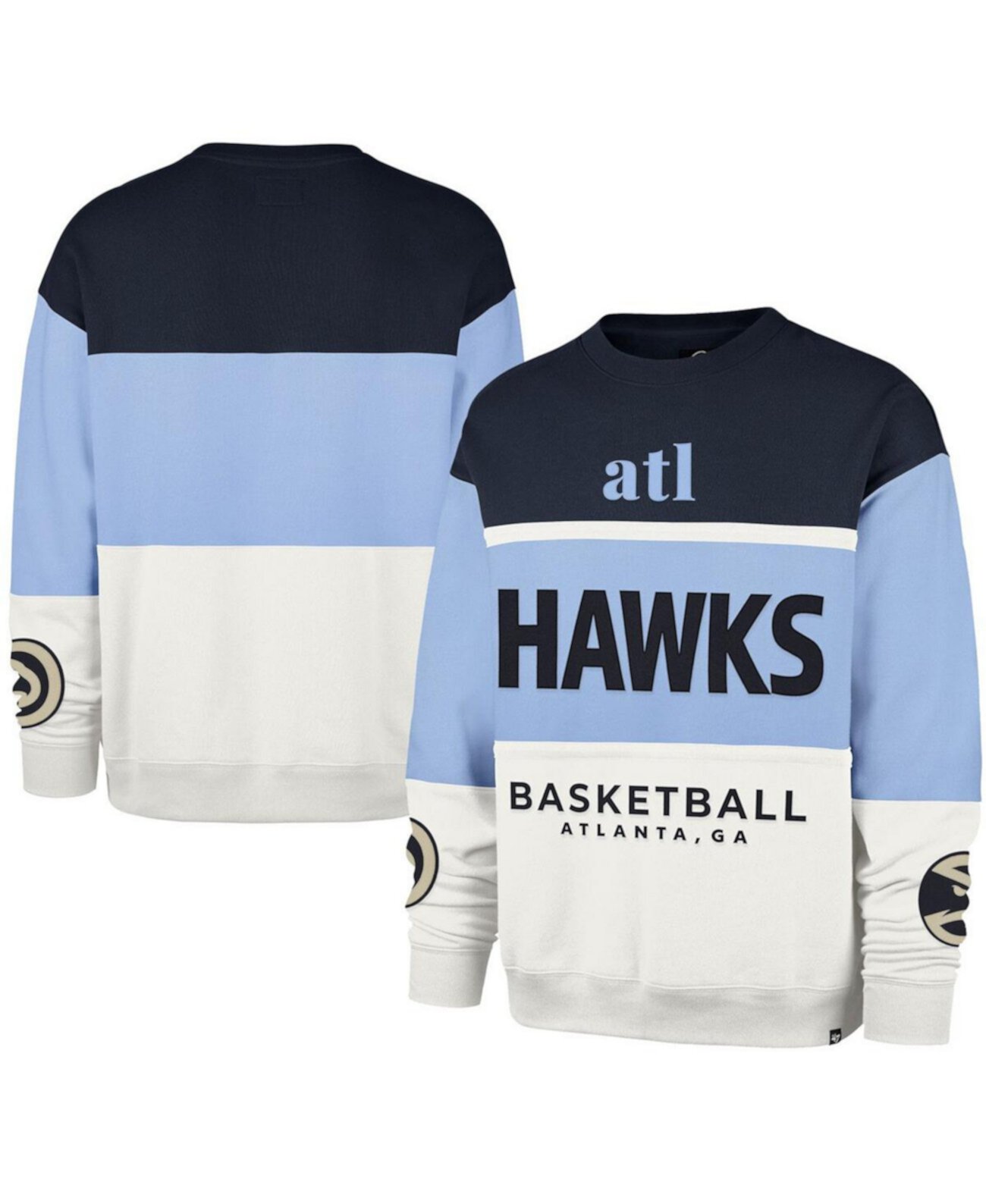 Men's and Women's Light Blue Atlanta Hawks 2024/25 City Edition On Five Maximalist Pullover Sweatshirt '47 Brand