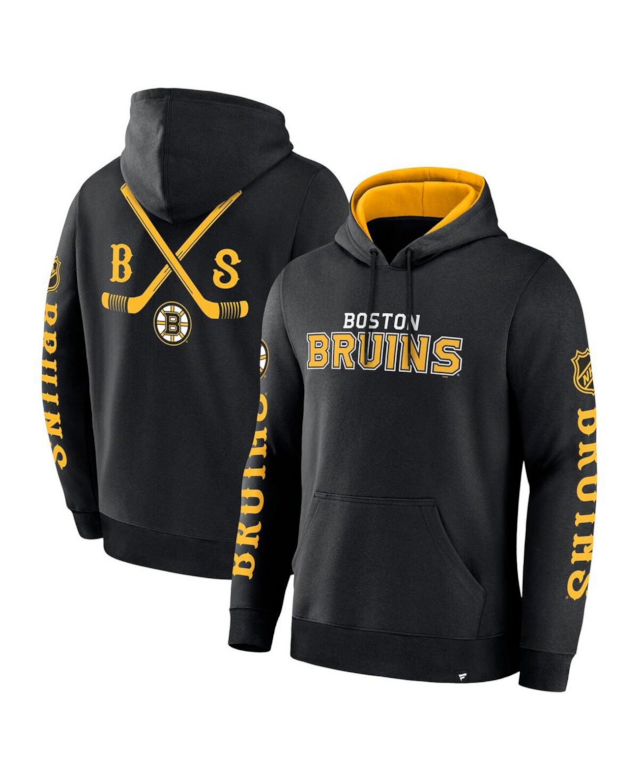 Men's Black Boston Bruins Big City Legacy Fleece Pullover Hoodie Fanatics