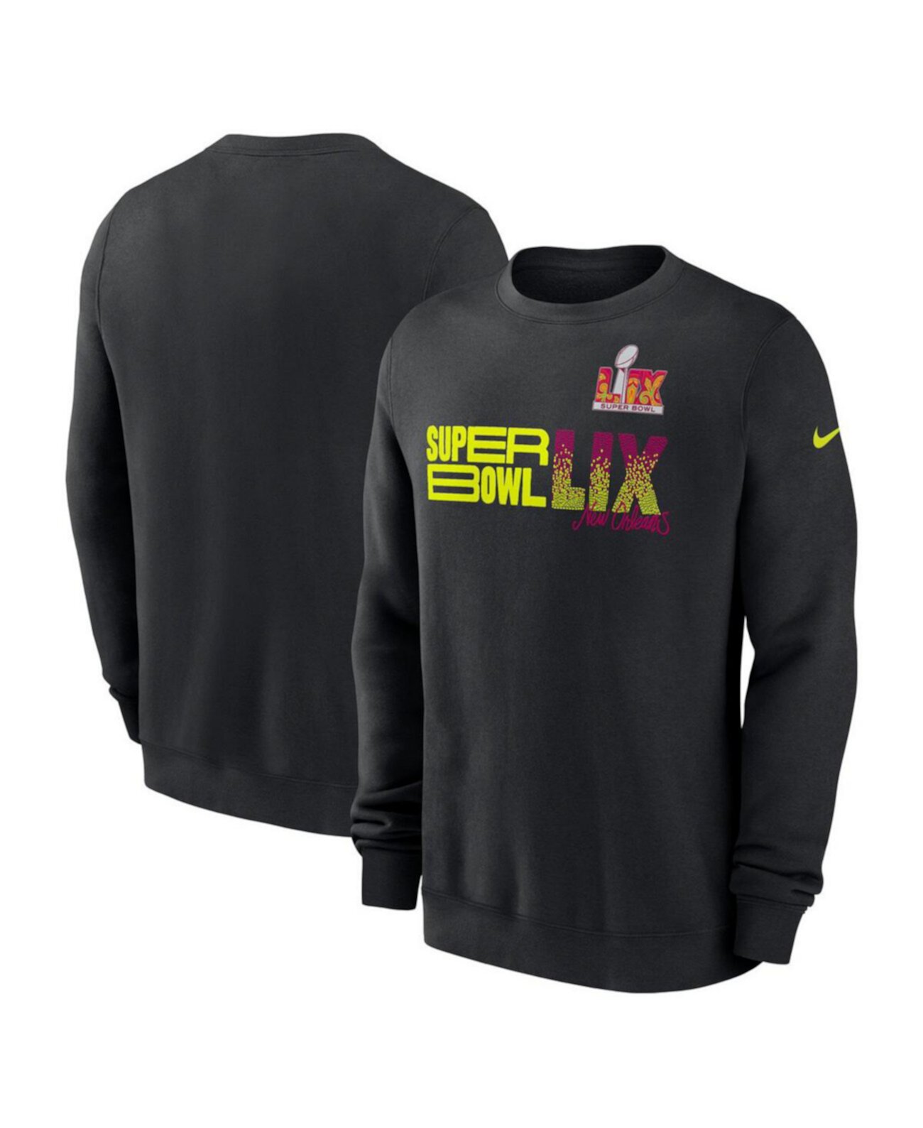 Men's Black Super Bowl LIX Club Fleece Pullover Sweatshirt Nike