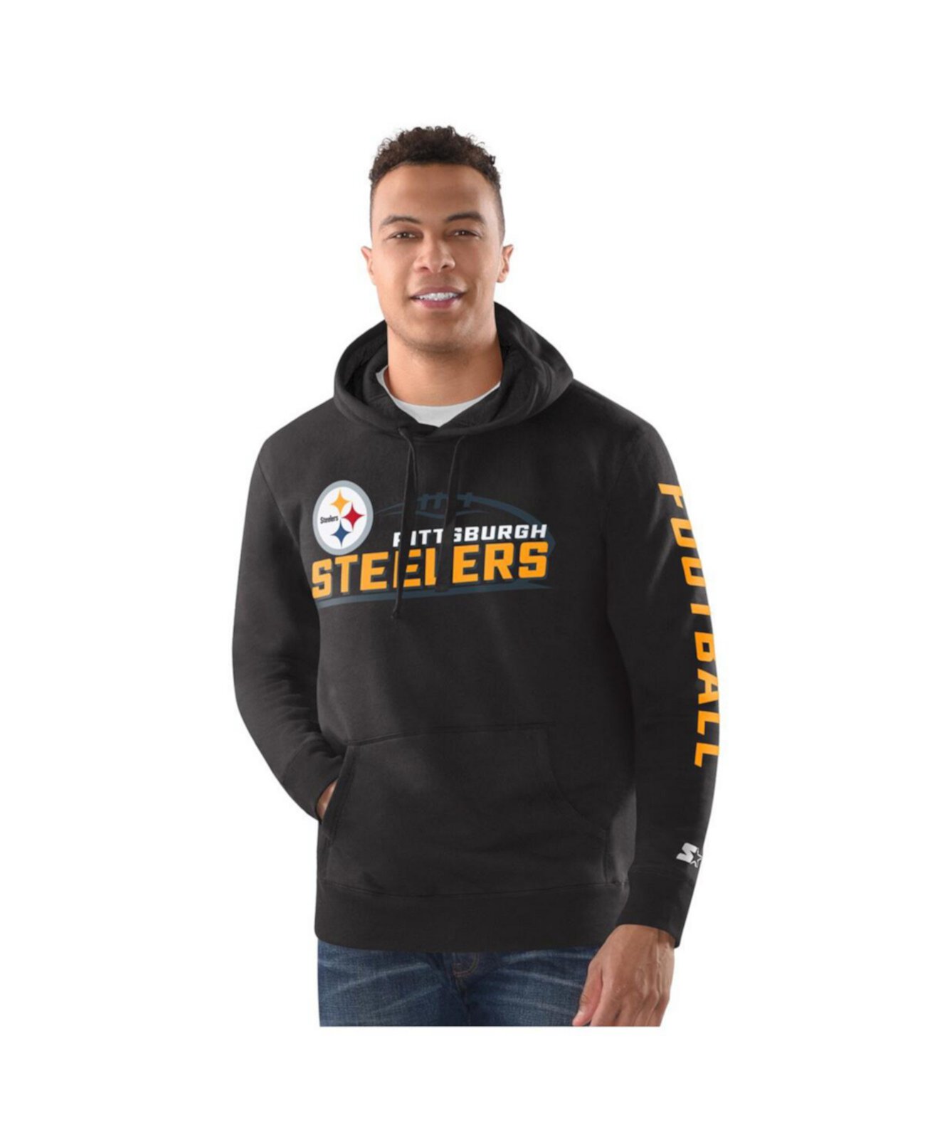 Men's Heather Gray Pittsburgh Steelers Vintage Pullover Hoodie Starter