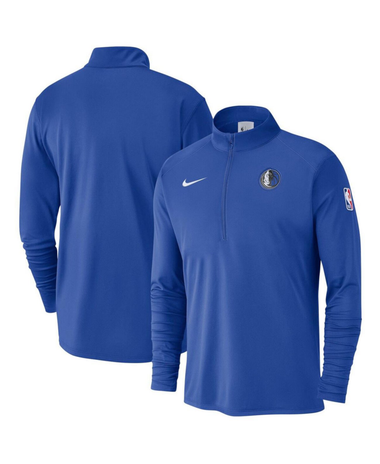 Мужская синяя кофта Nike Dallas Mavericks 2024/25 с ниспадающим воротом и технологией Dri-FIT Nike